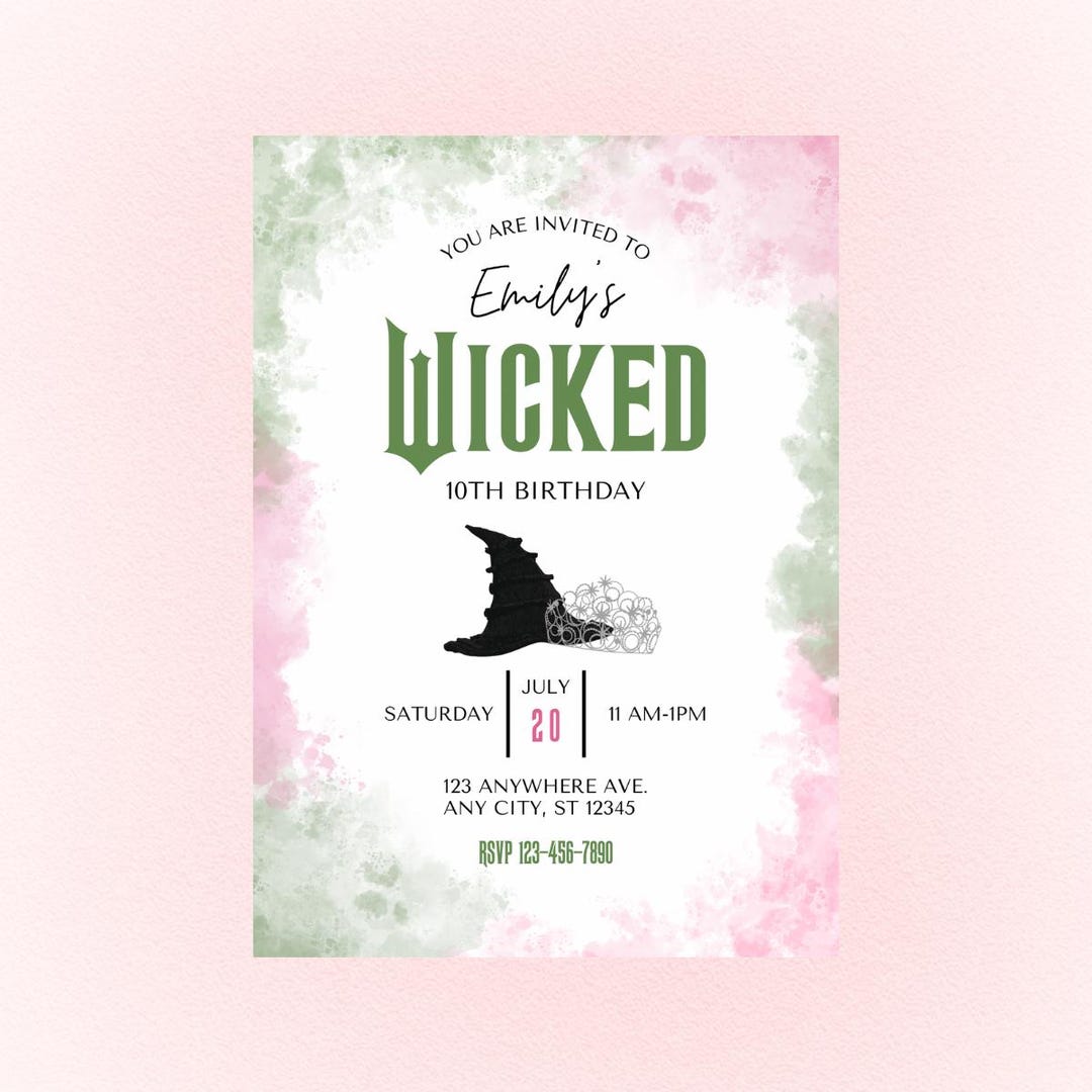 Downloadable Wicked Invitations Wicked Party Invitation, Minimalistic, Editable, Downloadable, Canva - Etsy