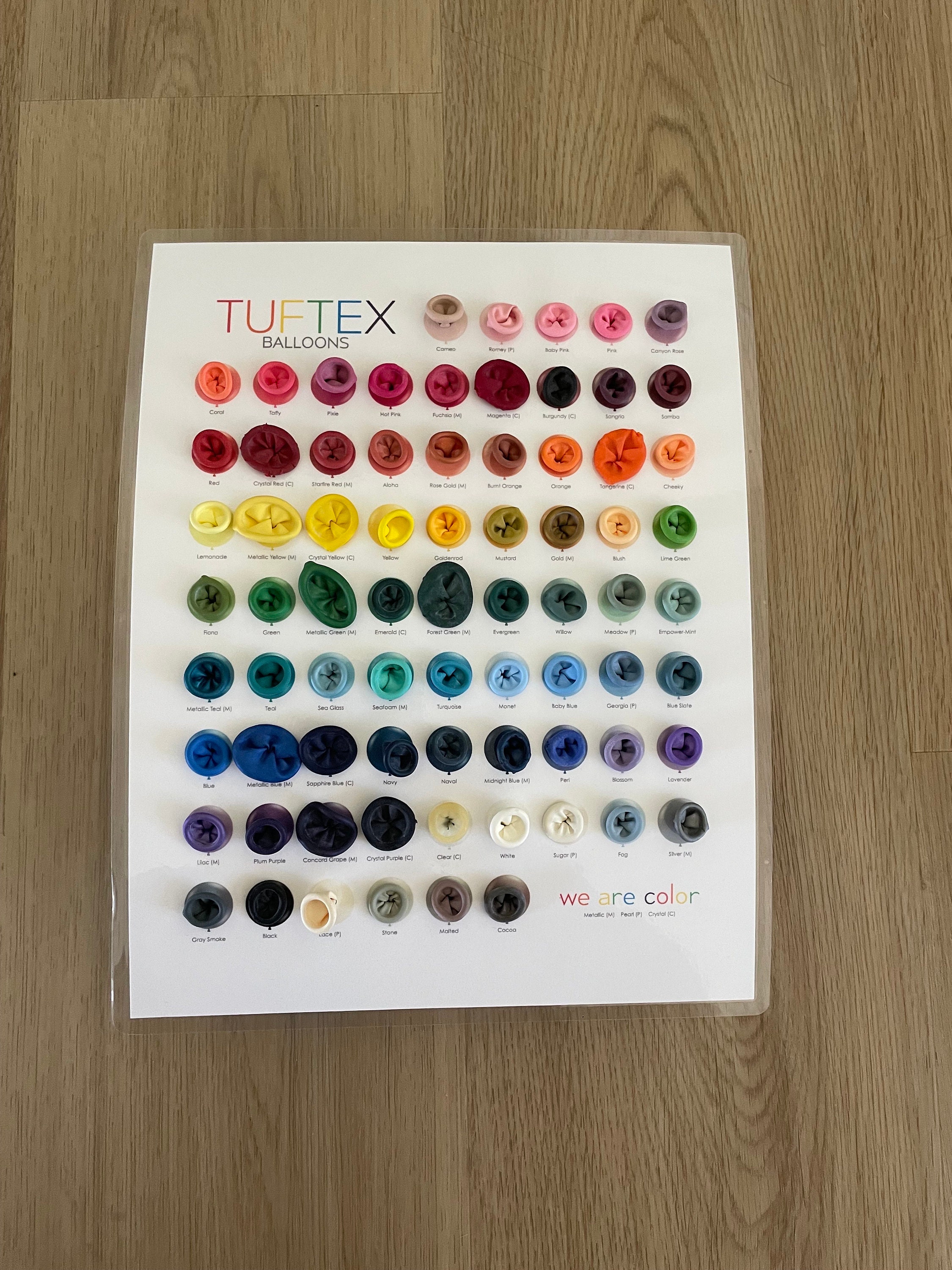 Tuftex Color Chart With Balloonsupdated Etsy