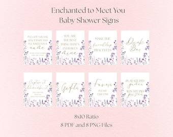 Enchanted to Meet You Baby Shower Signs Digital Downloads, PDF, PNG