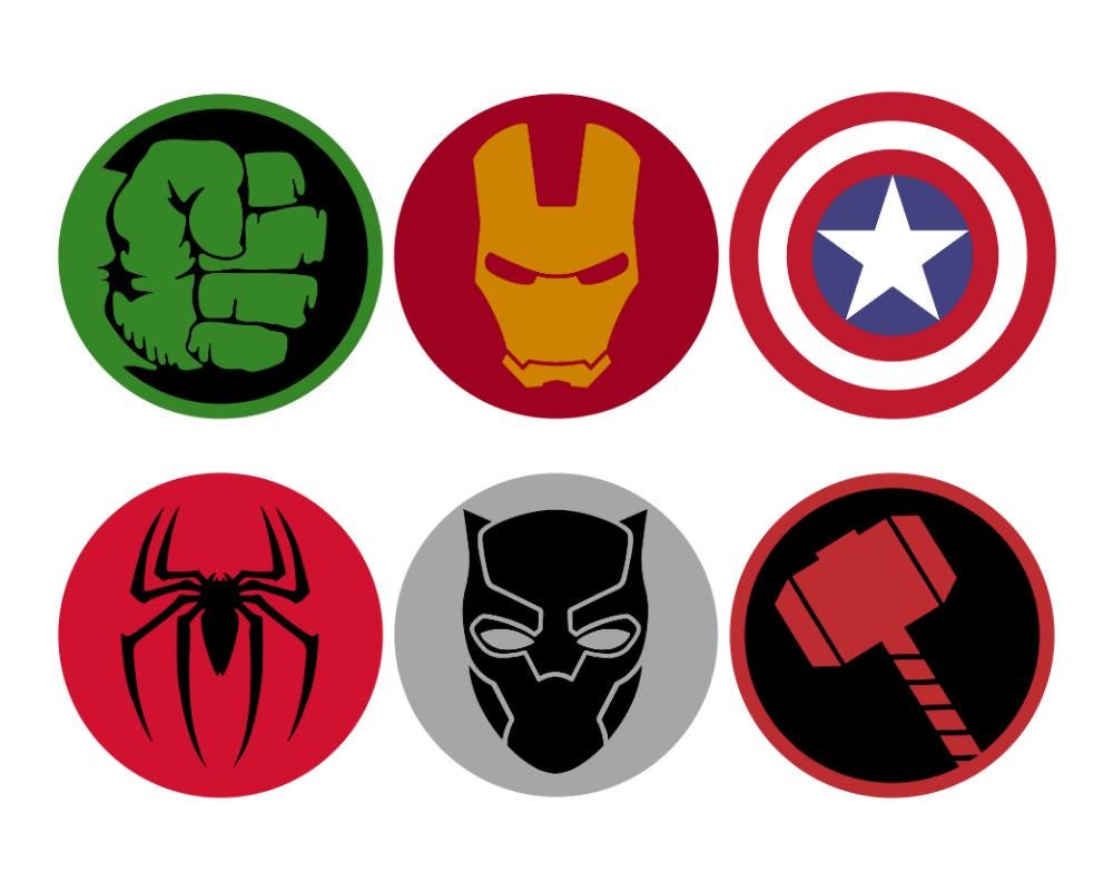 Avengers logo icons - Etsy Schweiz, image size:1000x800