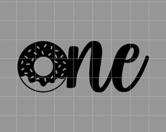 Donut One - Téléchargement numérique, PNG, SVG, Cricut, Décoration de gâteau