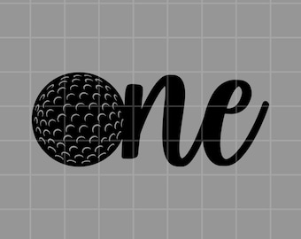 Décoration de gâteau de golf « One » à télécharger numérique, PNG, SVG, Trou en un