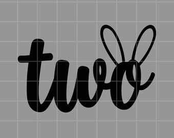 Décoration de gâteau Lapin « Deux » à télécharger au format numérique (PNG, SVG)