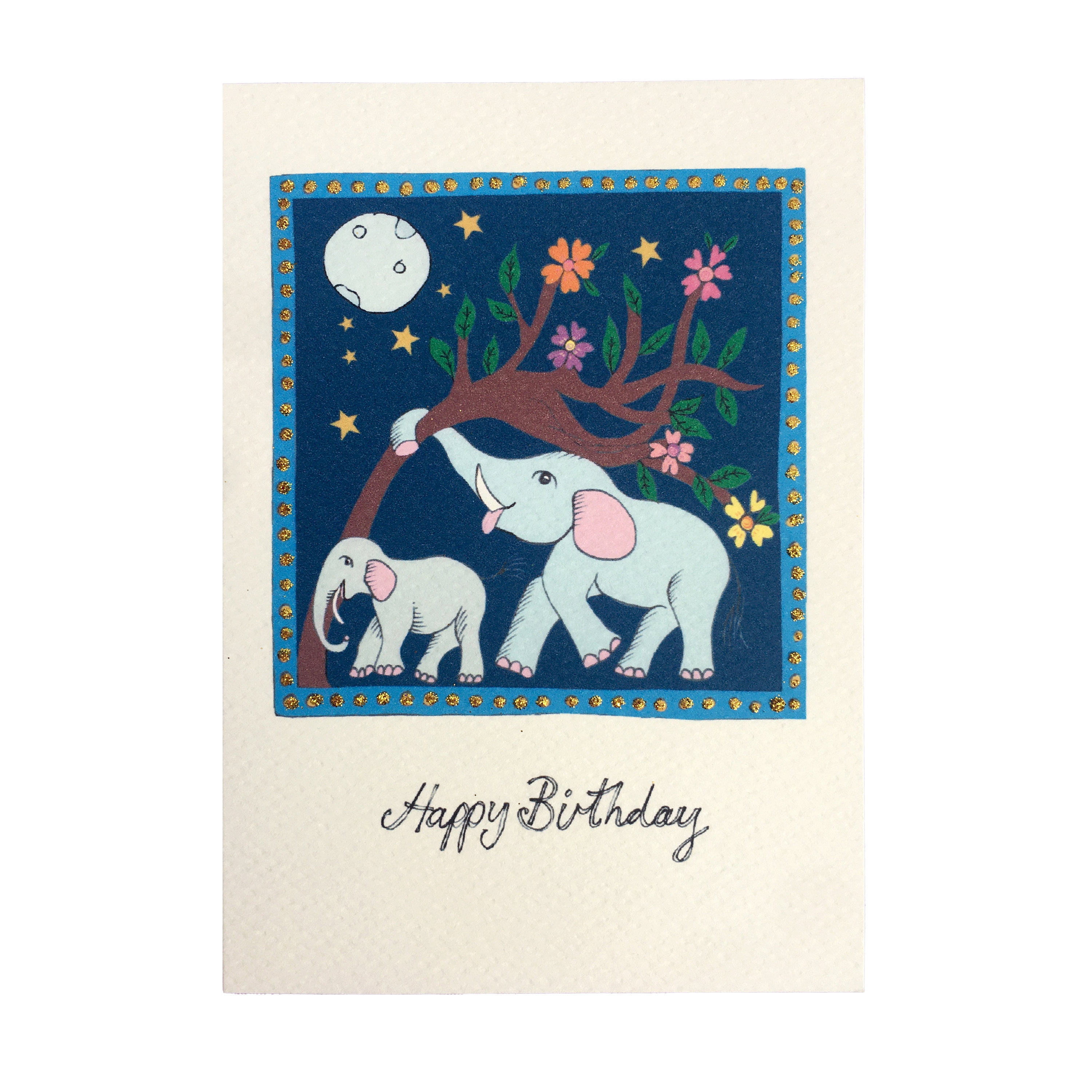 Biglietto di auguri per l'anniversario dell'elefante: 14° anno, biglietto personalizzato color avorio - Italia
