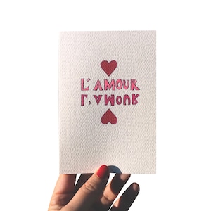 L'Amour Reflections バレンタインカード、愛のバレンタインや記念日のための手作りのグリッターカード