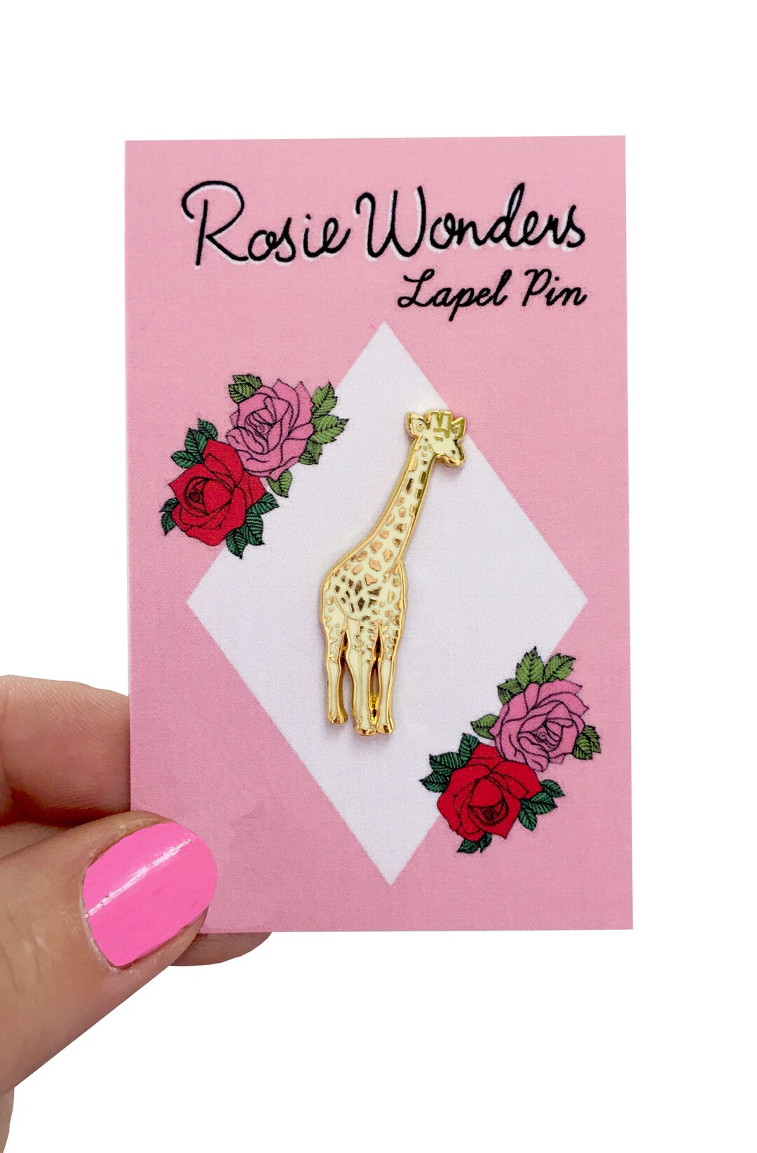 Golden Giraffe Enamel Pin, Giraffe Lapel Pin, Small Stocking Filler