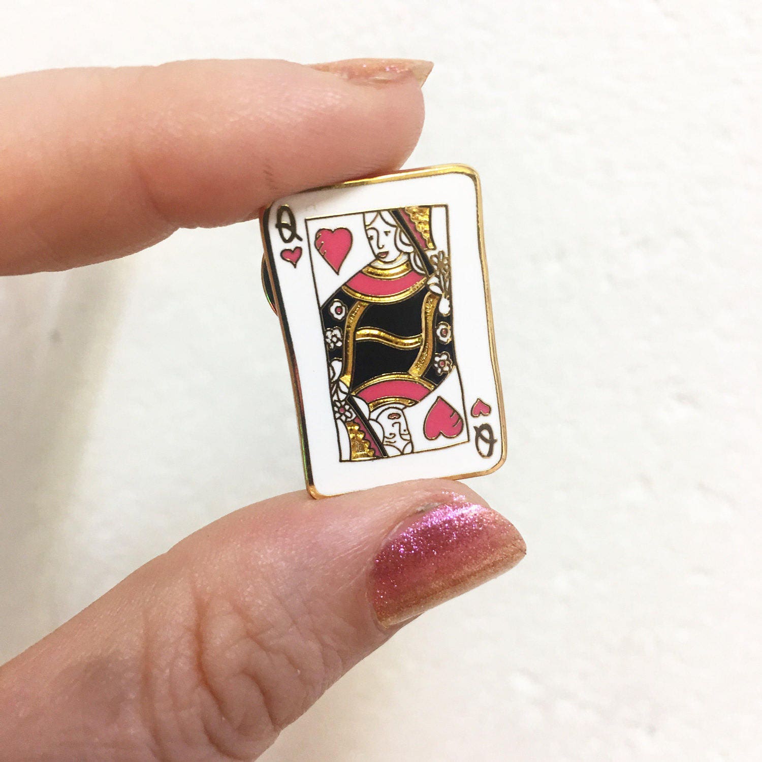 Queen of Hearts Enamel Lapel Pin / Playing Card Pin / Queen Etsy