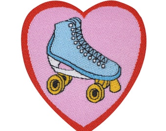 80's Roller Skate Mini iron on Patch, Valentines Gift, Cute Birthday Gift, Patch for Jacket or Bag, Valentines Gift