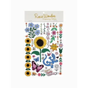 Sunflower A6 Temporary Tattoos, Summer Floral Temporary Tattoos, Hen Party Tattoos, Lizard Tattoo, Butterfly Tattoo, Birthday Gift For Her