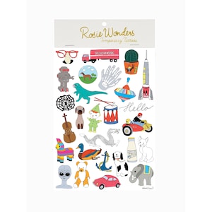 Kids Temporary Tattoos, Small Motif Illustrated Tattoos, Tattoo party Favours, Boy&#39;s Temporary Tattoos