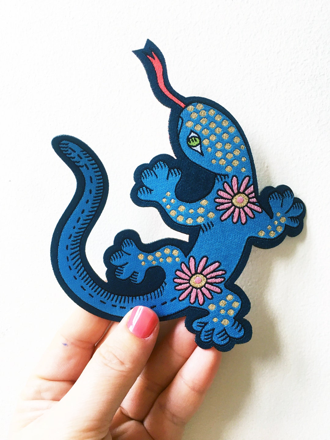 Lizard Iron on Patch, Cute Gecko Patch for Denim Jacket or Bag, Lizard ...