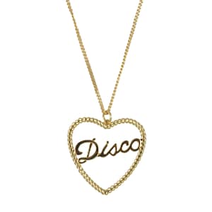 Gouden discotouwketting, schattige hangerketting uit de jaren 70 thema, hartketting verjaardag of valentijnscadeau