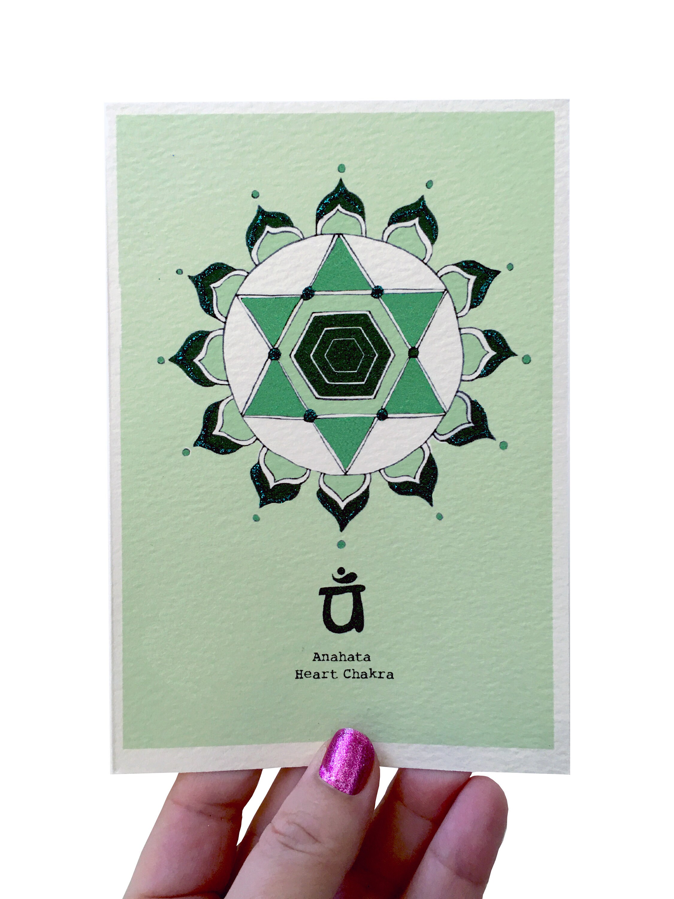 Heart Chakra Greeting Card, Set of Seven Chakra Cards, Spiritual