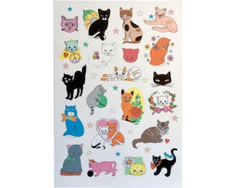 Cats Card, Illustrated Cute Cats Card for Birthdays or any Occasion