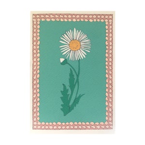 Daisy Handgemachte Karte für jeden Anlass, Geburtstagskarte für sie, Muttertagskarte, florale Jahrestagskarte, Beileidskarte
