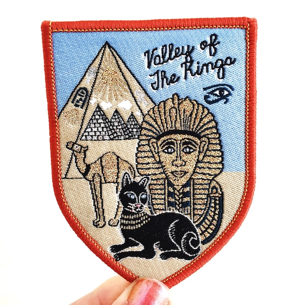 Écusson de voyage souvenir Egypte, écusson en fer de la vallée des rois, écusson en applique des pyramides égyptiennes du roi Toutankhamon
