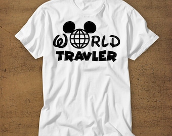 World Travler | Mickey Ears | Mickey Mouse | Disney Vacation Tee | Walt Disney | T-Shirt | Mens Shirt | Womens Shirt | Disney | Disney World