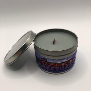 Drax&#39;s Cosmic Caketoast | Disney Inspired Scented Candle | 8oz Tin With Wood Wick | Memories | Family Vacation | EPCOT | Guardians Rewind