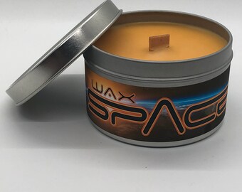 Wax Space | Mission Space | Disney Inspired Scented Candle | 8oz Tin With Wood Wick | Disney World | EPCOT | Orange Team | Green Team |