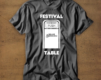 Festival Table | Food and Wine Festival | Disney Vacation Tee | Disney Shirt | Disney World | Beer | Wine | Food | EPCOT | Trash Can | Funny
