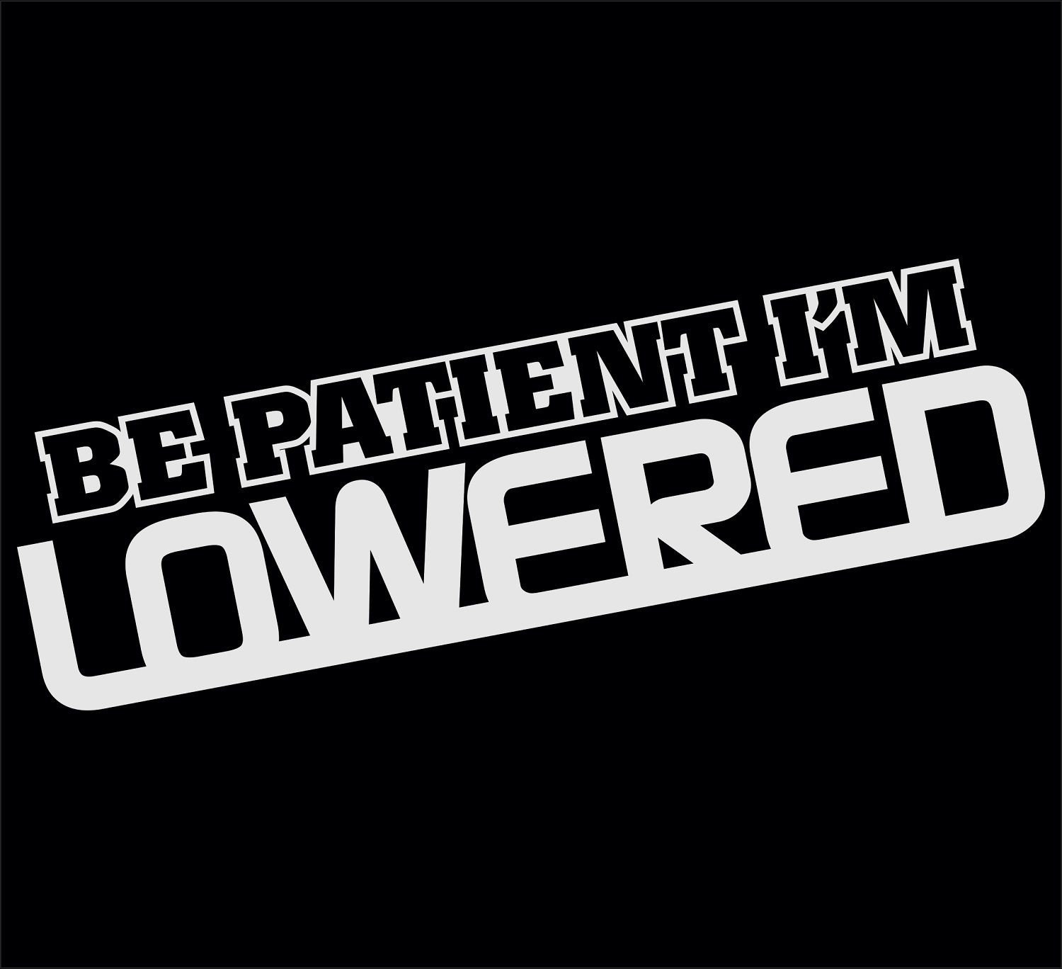 Be Patient Im Lowered Sticker Vinyl Decal | Etsy