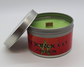 Morocco Pavilion | Disney Inspired Scented Candle | 8oz Tin With Wood Wick | World Showcase | EPCOT | Memories | Disney Family Vacation