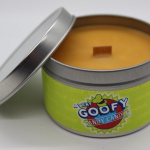 Eine sehr Goofy Candy Kerze | Disney inspiriert duftende Kerze | 8oz Zinn mit Holz Wick | Disney-Welt | Candy Co | Familienurlaub | Süßigkeiten