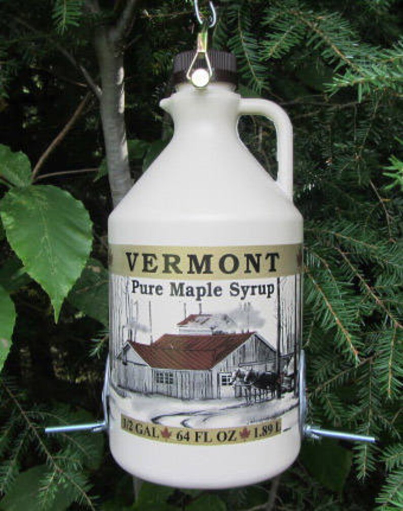 Half Gallon VT Bird Feeders Vermont Maple Syrup Jug Etsy