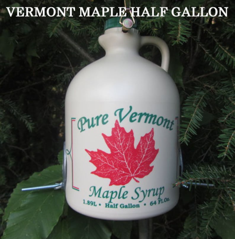 Half Gallon VT Bird Feeders Vermont Maple Syrup Jug Etsy