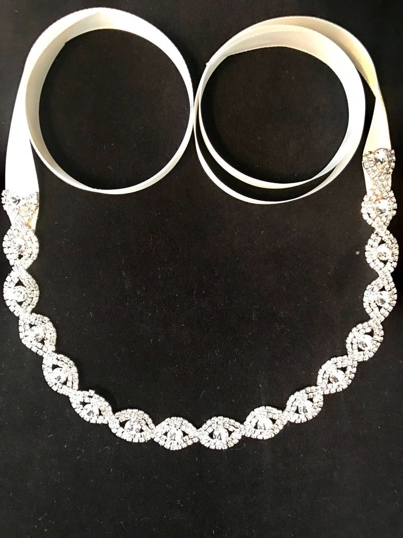 Infinity Silver Rhinestone Wedding Headband Diamond Bridal Etsy