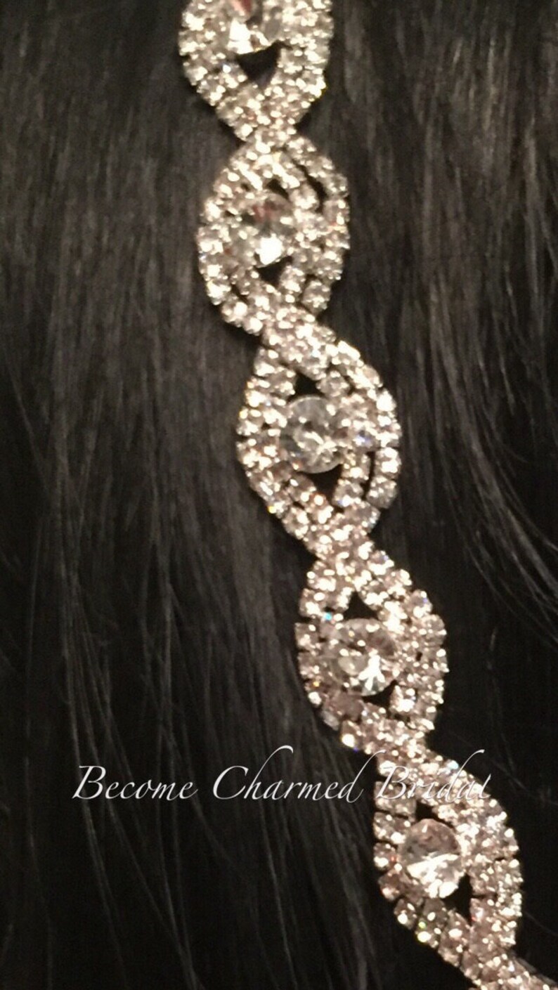 Infinity Silver Rhinestone Wedding Headband Diamond Bridal Etsy