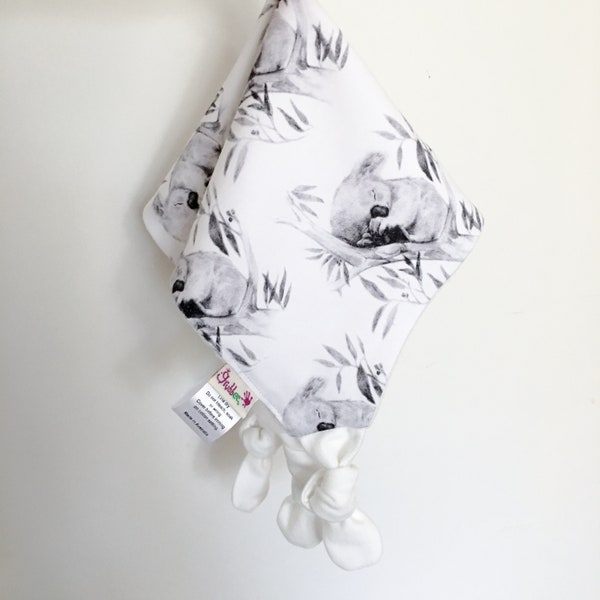 Koala Organic Baby Blanket, Grey Snuggle Blanket, Baby Comforter, Blankie, Koala Blanket, Baby Blanket, Australiana