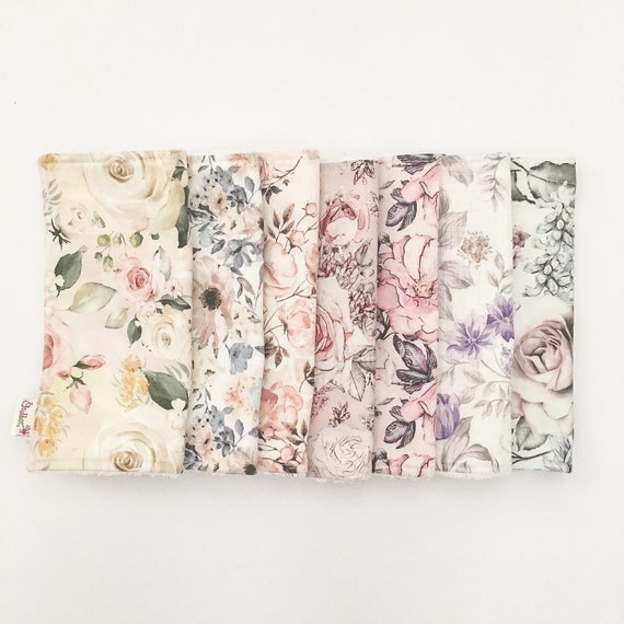 set of 3 Bamboo Washcloth Rose