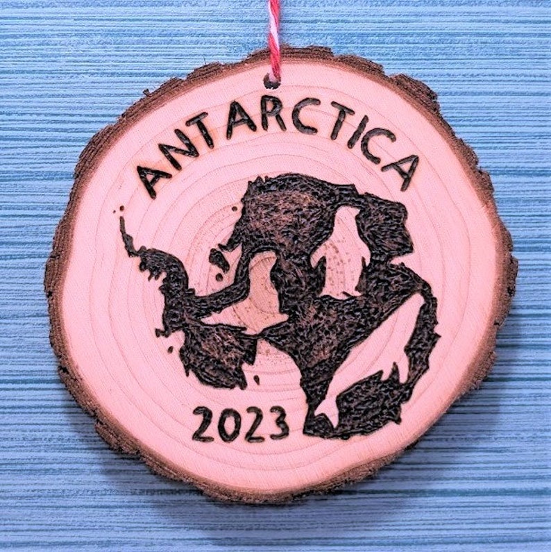 Wooden Antarctica Christmas Ornament