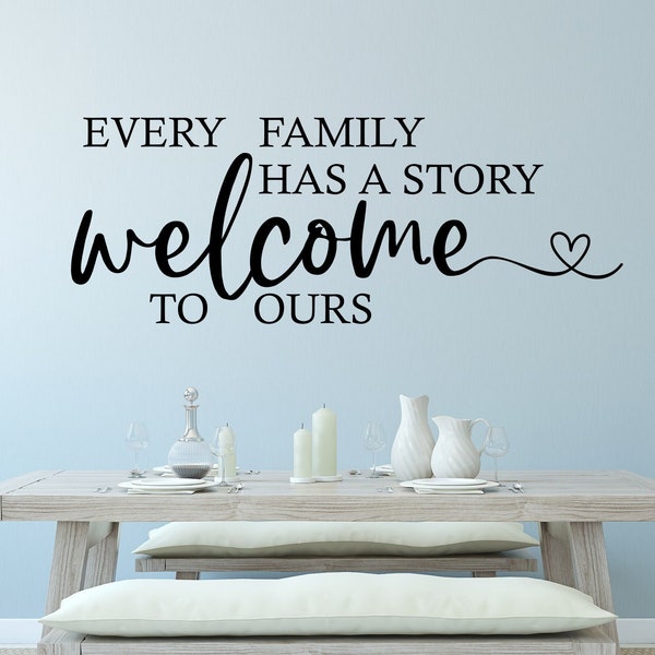 Every family has a story welcome to ours wall decal - Vinyl decal - Wall décor- Every family has a story - Family decal - Wall decal