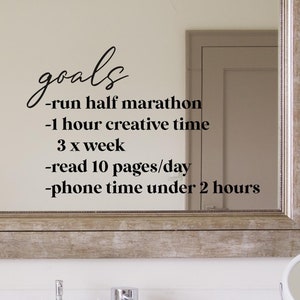 Custom Goal Decal: Personalized New Year&#39;s Resolution Reminder