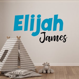 Wandtattoo 1 und 2 - Name wandtattoo - Junge Kinderzimmer Aufkleber - Name wandtattoo - Kinderzimmer Wandtattoo - Junge Name tattoo - Mittlerer Name