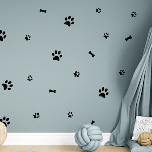 Dog Paw & Bone Wall Decals: Puppy Room Decor