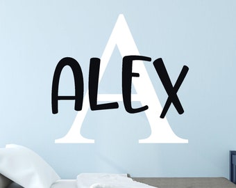 Custom name wall decal- Name and letter wall decal- Cute font name decal- Gender neutral wall decal- Initial wall decal - Name decal kids