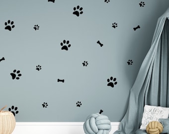 Dog Paw & Bone Wall Decals: Puppy Room Decor