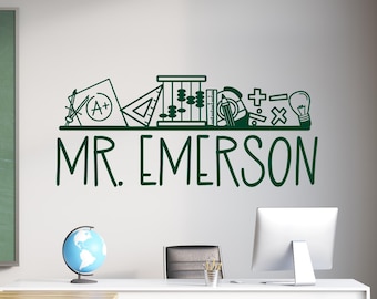 Custom Math Teacher Wall Decal: Classroom Decor, Math Tools
