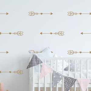 Arrow wallpaper- Arrow vinyl decals- Removable wallpaper- Gold arrow decals- nursery removable wallpaper- Nursery arrow decor- Arrow sticker