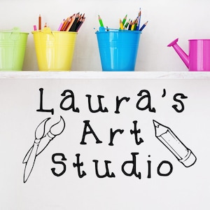 Art Studio Sign- Art Studio Decor- Custom name door sign- Art room sign- Art Studio- Craft room decal- Door decal custom- Door sign custom