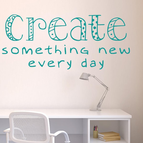 Create something wall decal - Craft room sign - craft room decor - Craft room wall decal - Art teacher decal - Create something today