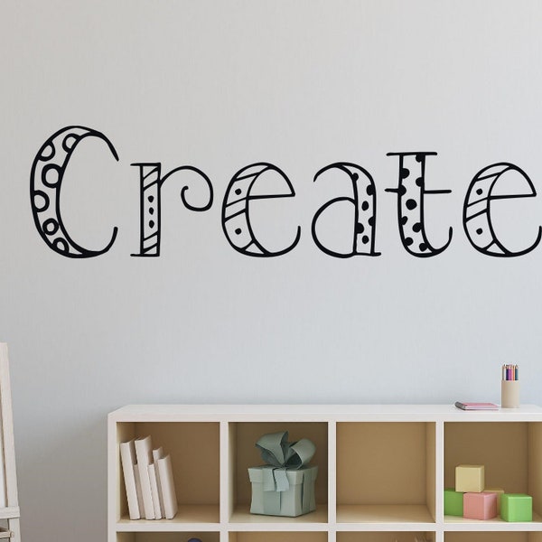 Create wall decal- Craft room wall decal- Create something today- Art room decal- Create decal- Create sign- Craft room decal- Art classroom