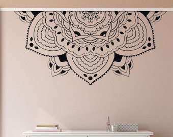Mandala vinyl decal- Half mandala decal- Mandala vinyl sticker- Half mandala wall decal- Mandala wall decal- Half mandala car decal- Mandala
