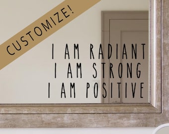 Mirror affirmation decal, Affirmation decal, Mantra decal, Custom Affirmation, Positive Affirmation wall art, Mirror Decal Custom, Mantra