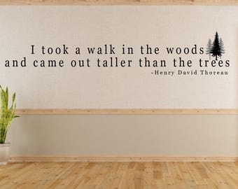 Henry David Thoreau quote- Henry David Thoreau wall art- Nature quote wall decal- Woods quote- Henry David Thoreau- Forest quote- Rewilding