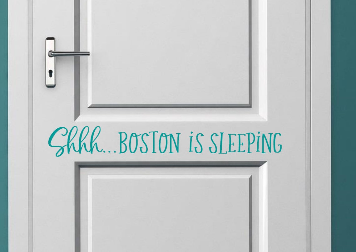 Baby Sleeping Decal Nursery Door Decal Baby Sleeping Door Etsy