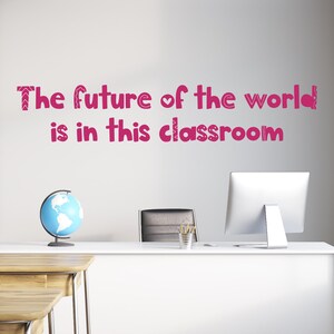 The future of the world is in this classroom wall decor - Classroom wall decal - Classroom wall décor - Classroom vinyl decal - School decal